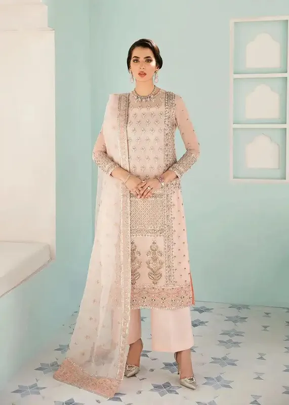 Akbar Aslam Elinor Formals 2022 Pink Organza – view 1 – Poshaq