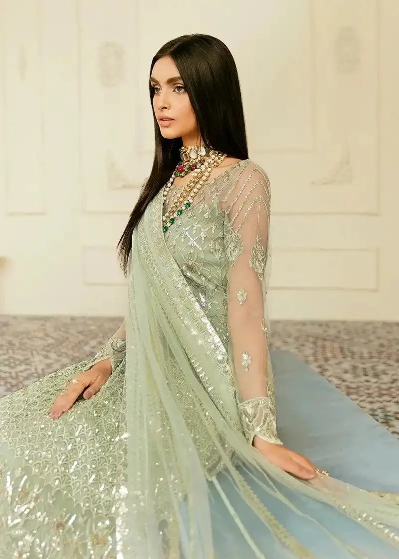Akbar Aslam Elinor Formals Vol 1 Green Organza – view 4 – Poshaq