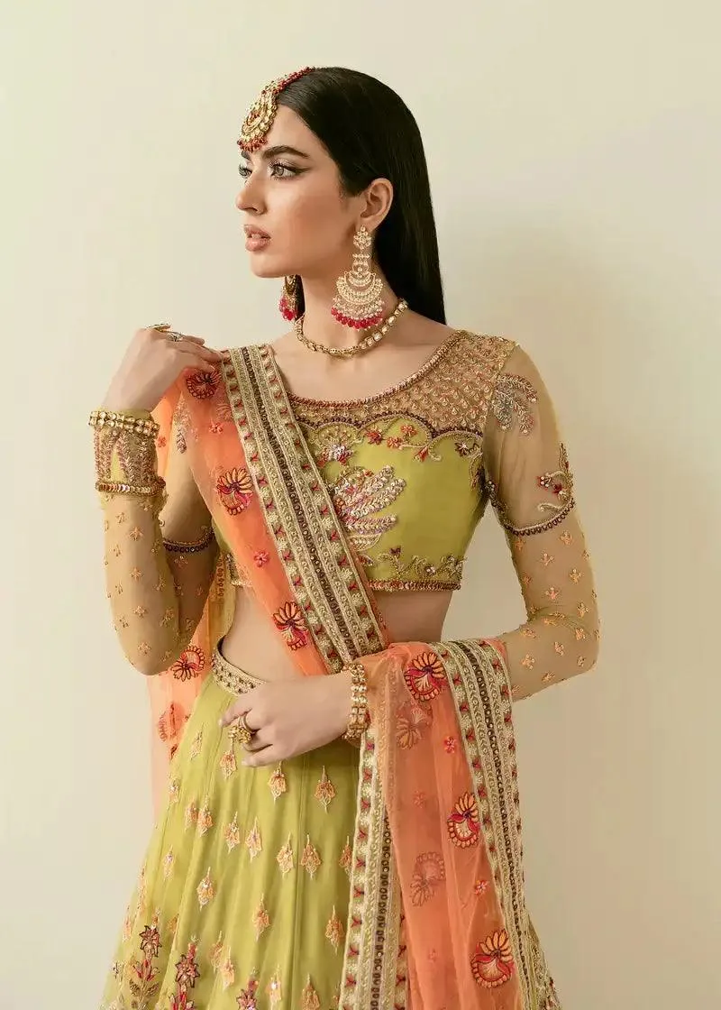 Akbar Aslam Elinor Formals Vol 1 Green Organza – view 3 – Poshaq