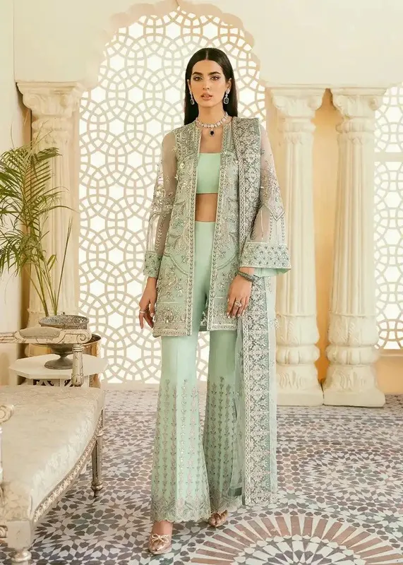 Akbar Aslam Elinor Formals Vol 1 Green Cotton Silk – view 1 – Poshaq