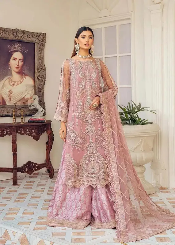 Akbar Aslam Pink Jacquard – view 1 – Poshaq