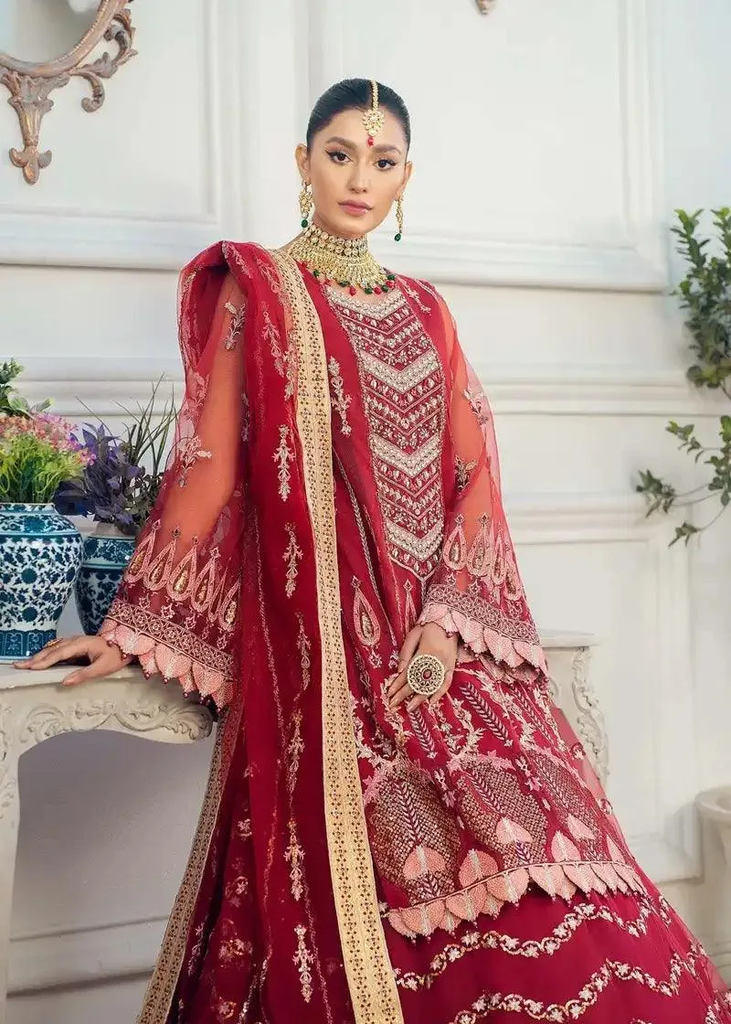 Akbar Aslam Libas-e-Khas Red Organza – view 3 – Poshaq
