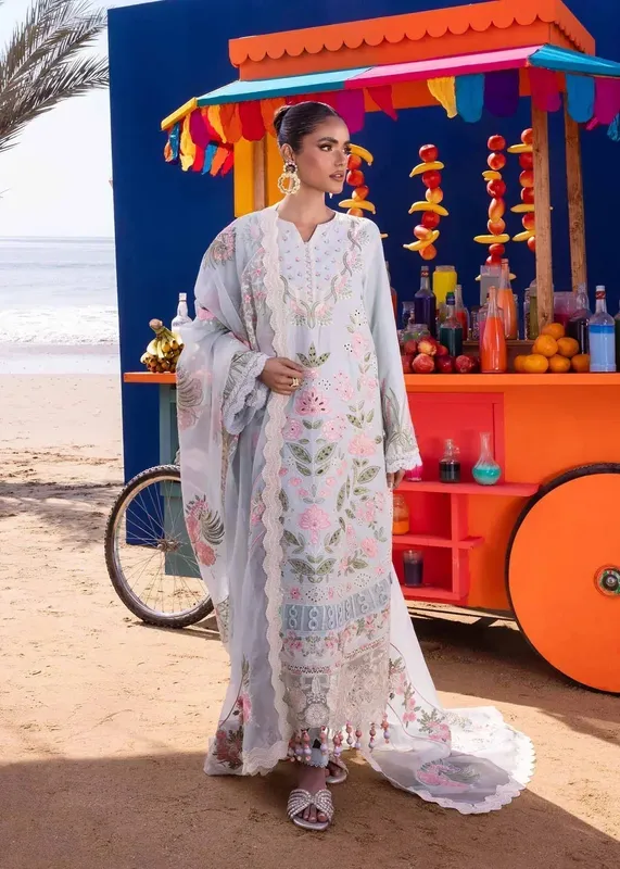 Akbar Aslam Oasis Lawn 24 Black Organza – view 1 – Poshaq
