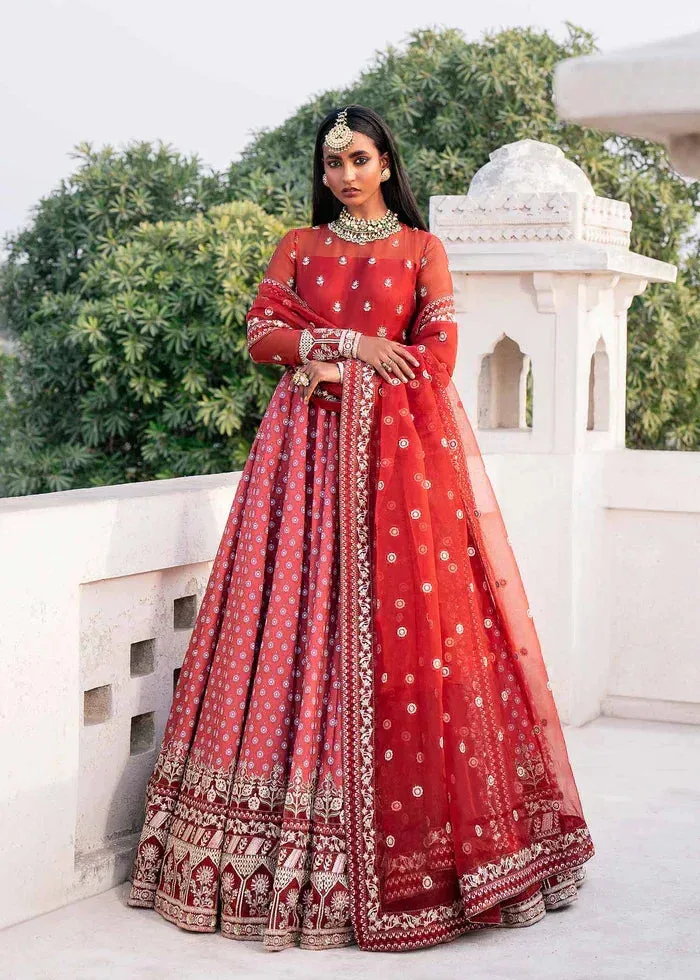 Akbar Aslam Red Raw Silk – view 1 – Poshaq