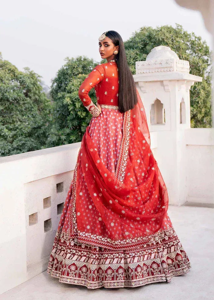 Akbar Aslam Red Raw Silk – view 4 – Poshaq