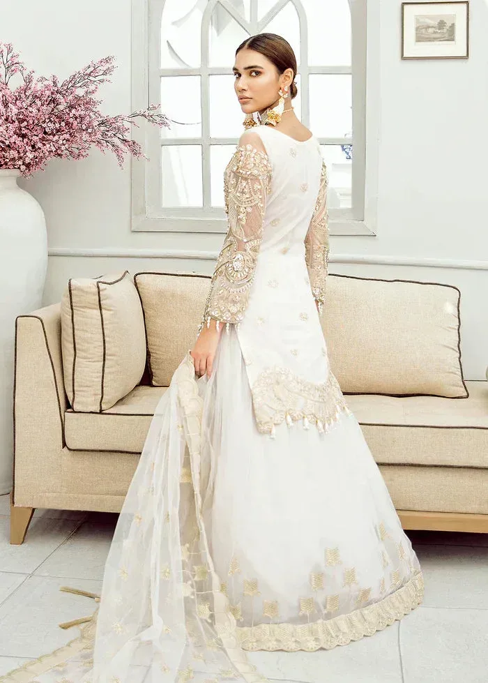 Akbar Aslam Off White Net – view 5 – Poshaq