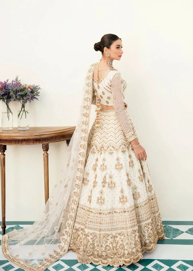 Akbar Aslam Orphic Bridals White Net – view 3 – Poshaq