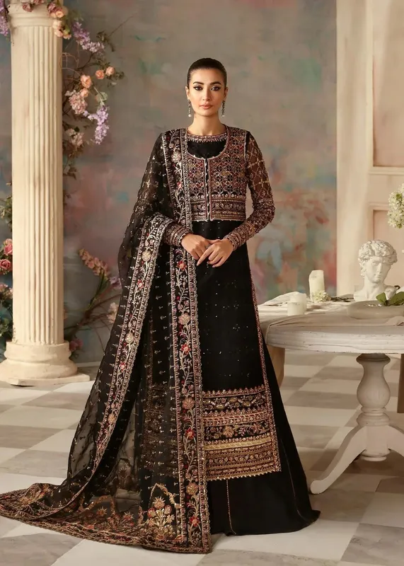 Akbar Aslam Aleia Luxury Formals Black Organza – view 1 – Poshaq