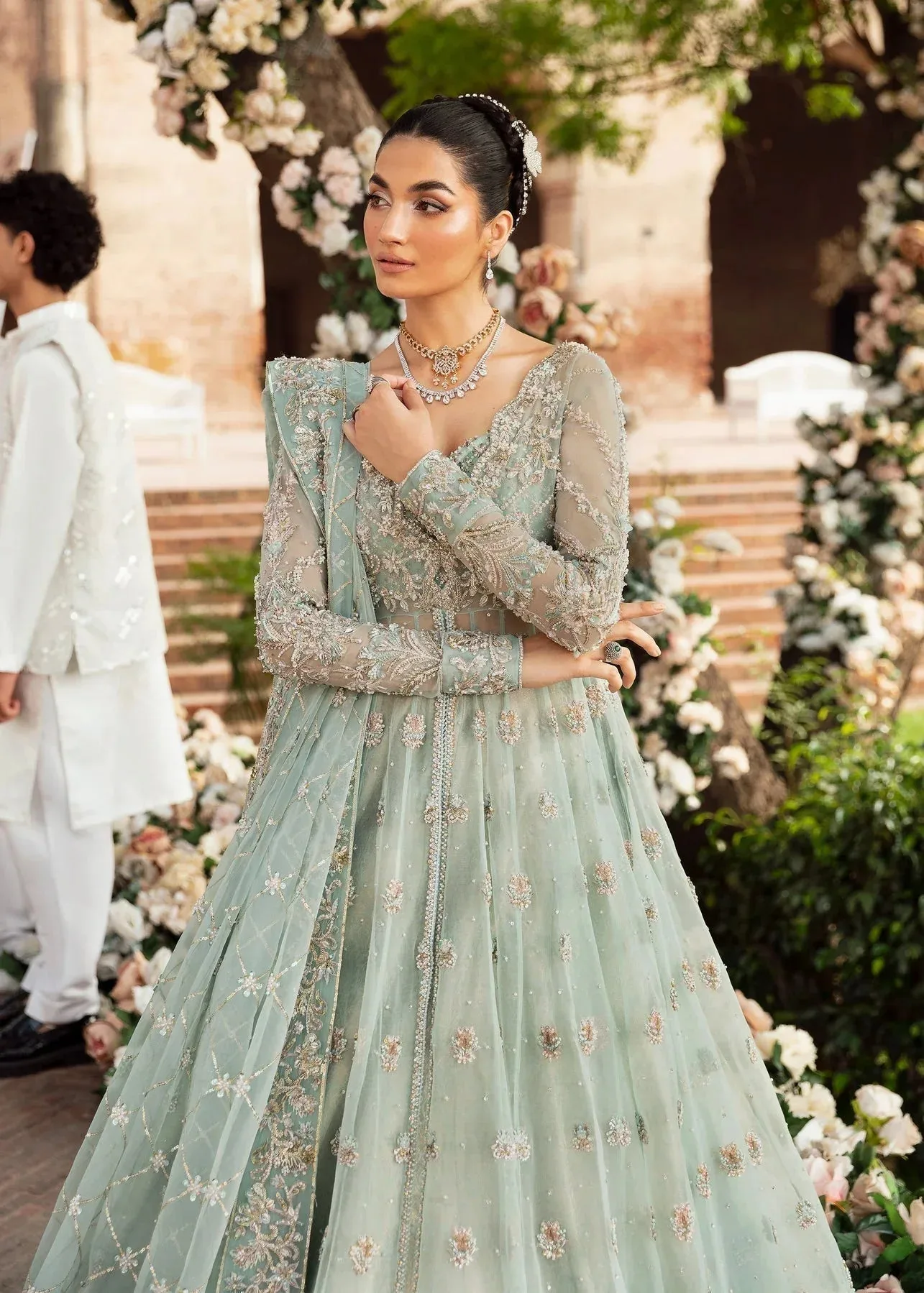 Akbar Aslam Bridal Collection 2024 Grey – view 3 – Poshaq