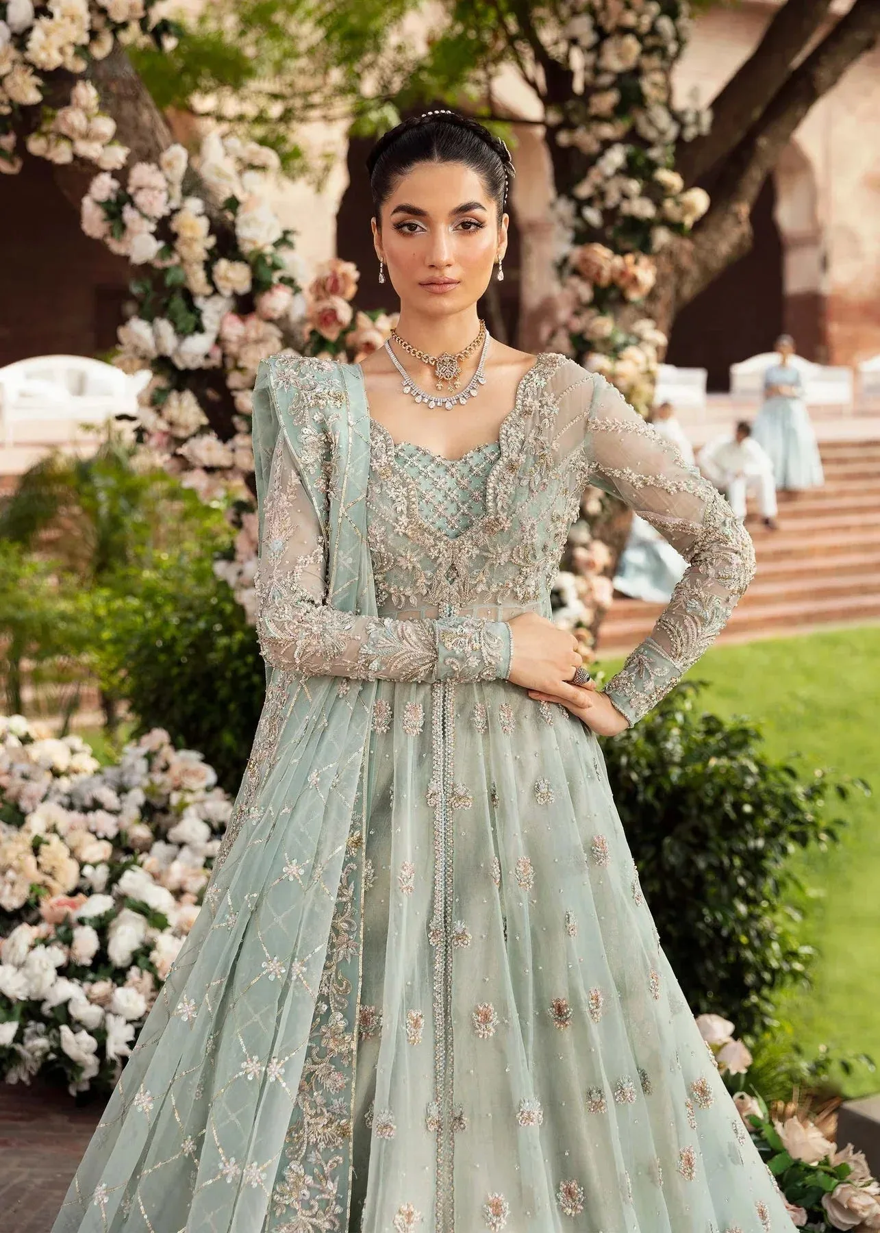 Akbar Aslam Bridal Collection 2024 Grey – view 4 – Poshaq
