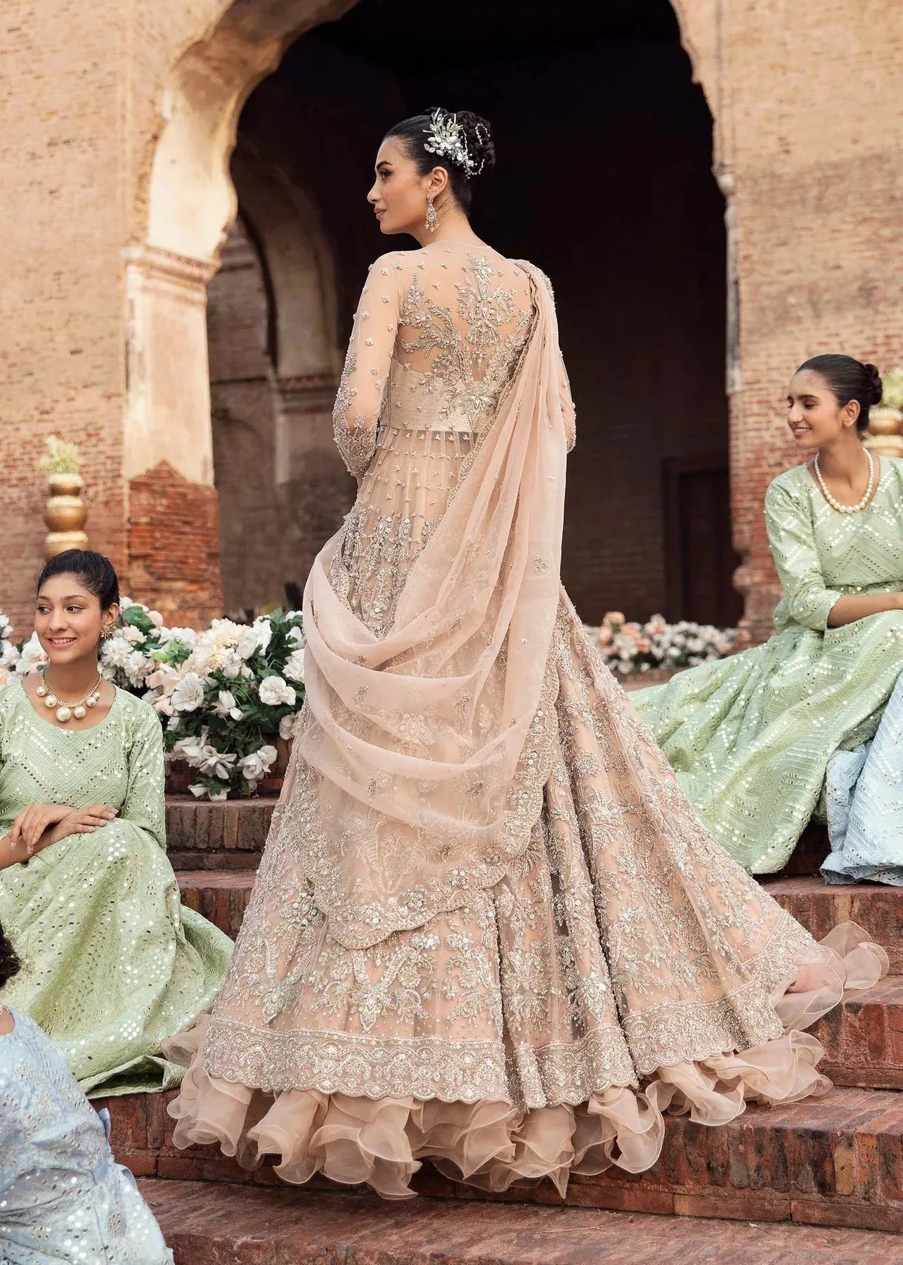 Akbar Aslam Bridal Collection 2024 Peach – view 3 – Poshaq