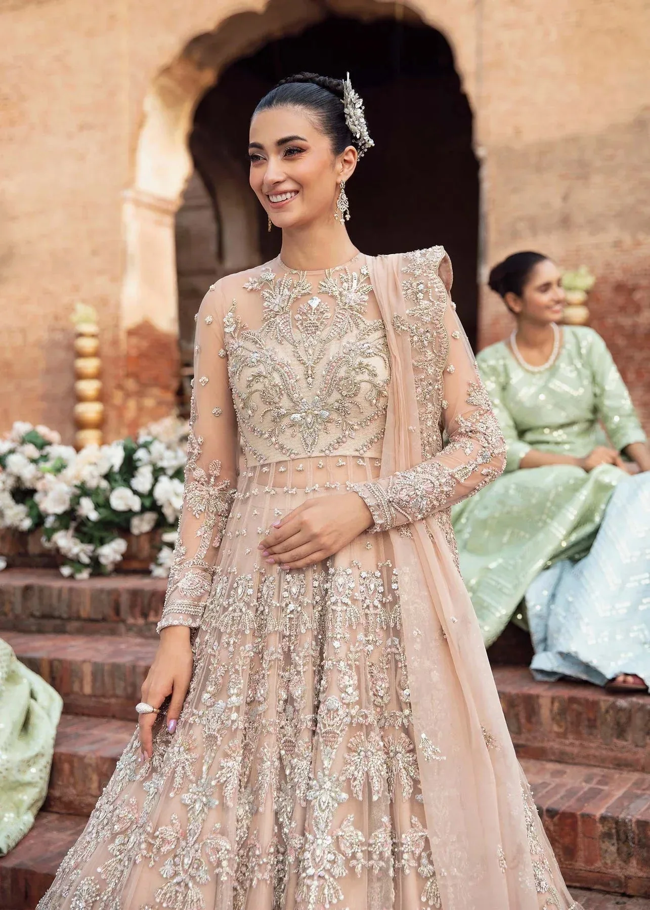 Akbar Aslam Bridal Collection 2024 Peach – view 4 – Poshaq