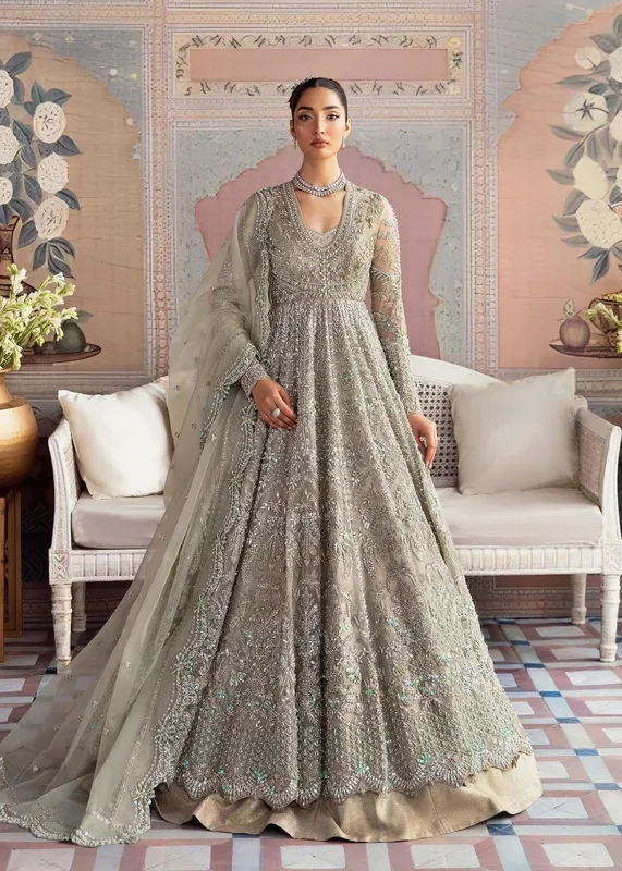 Akbar Aslam Bridal Collection 2024 Grey – view 1 – Poshaq