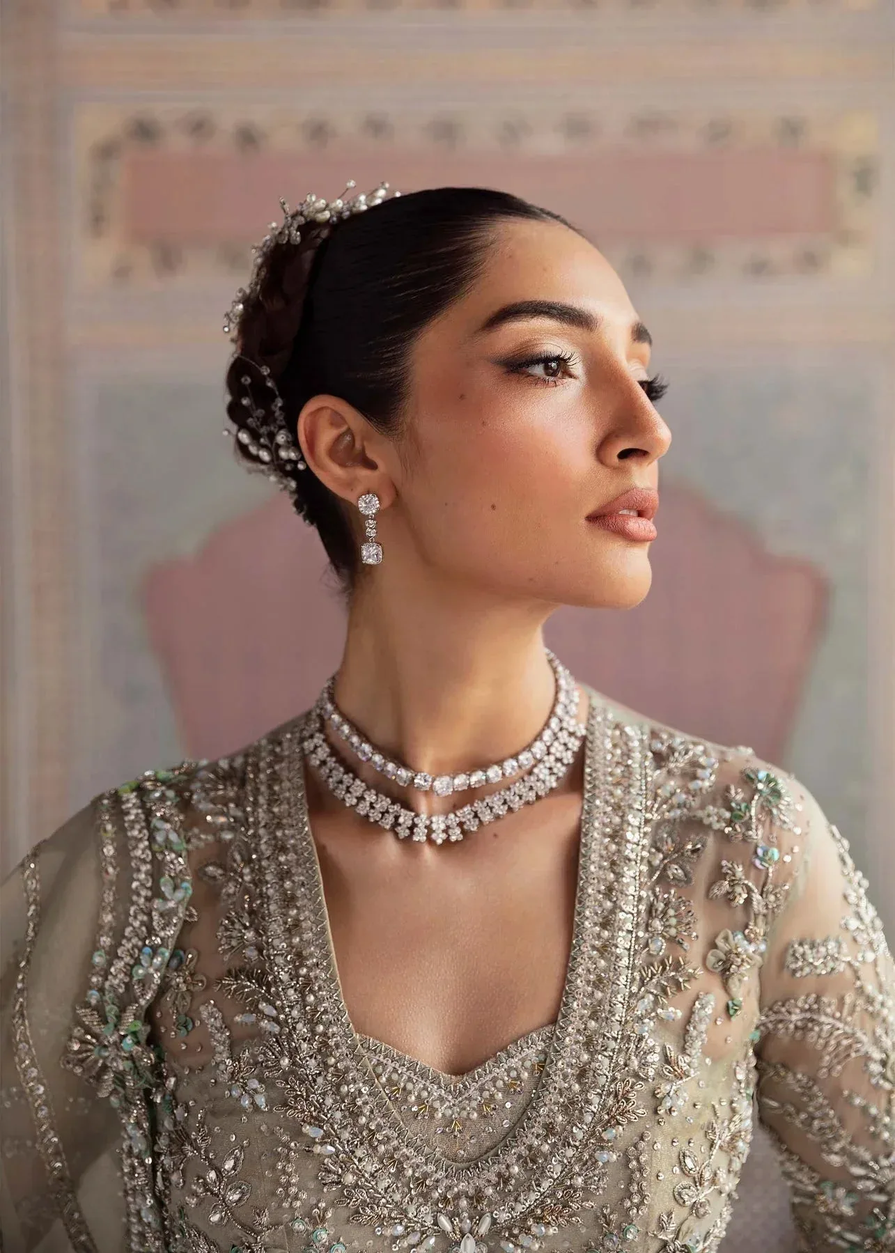 Akbar Aslam Bridal Collection 2024 Grey – view 2 – Poshaq