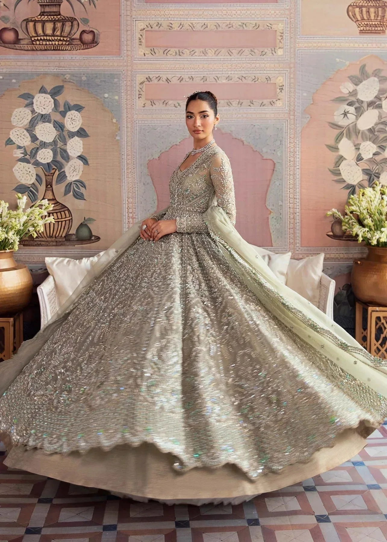 Akbar Aslam Bridal Collection 2024 Grey – view 4 – Poshaq