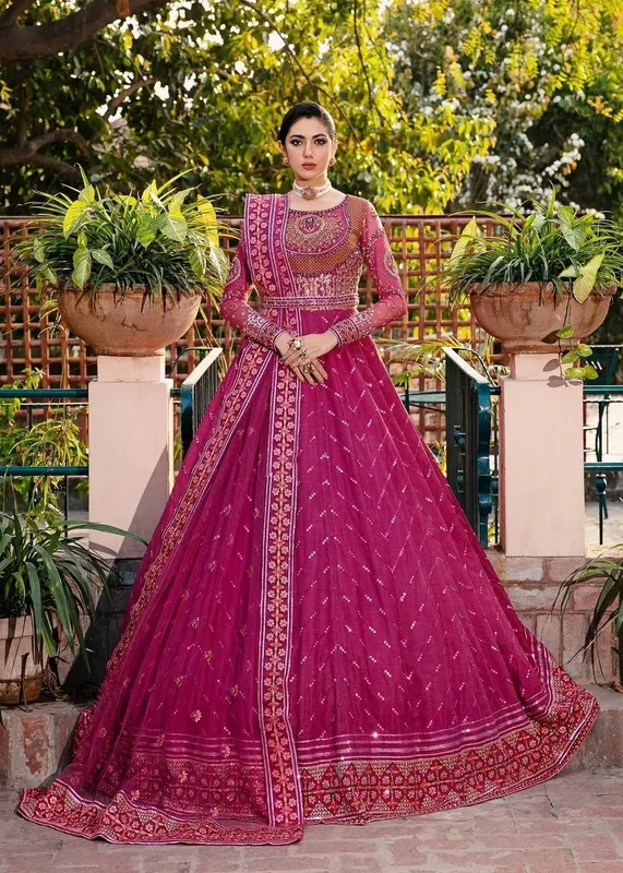 Akbar Aslam Wedding Formals Pink Organza – view 1 – Poshaq