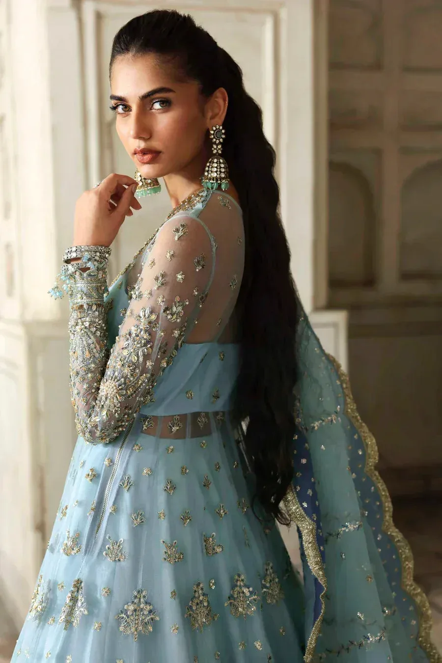 Akbar Aslam Rang Mehal Raw Silk – view 3 – Poshaq