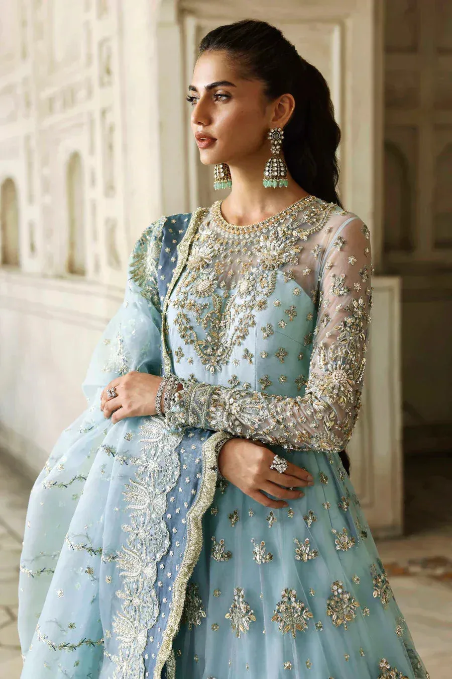 Akbar Aslam Rang Mehal Raw Silk – view 8 – Poshaq