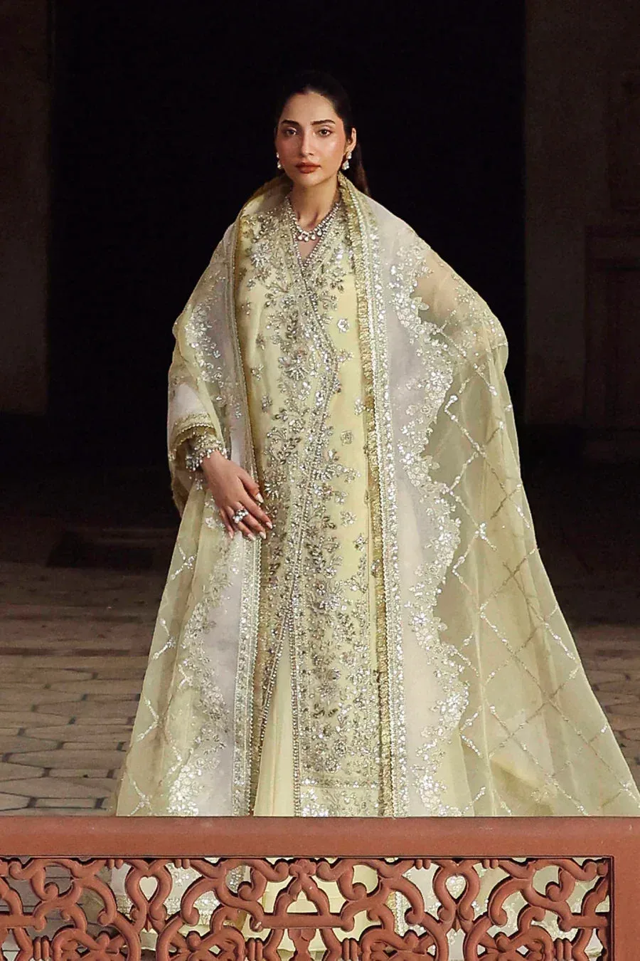 Akbar Aslam Rang Mehal Organza – view 2 – Poshaq