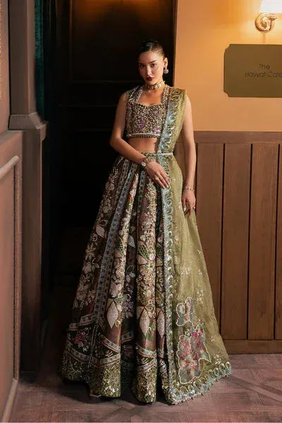 Afrozeh Hayat Formals 25 Olive – view 1 – Poshaq