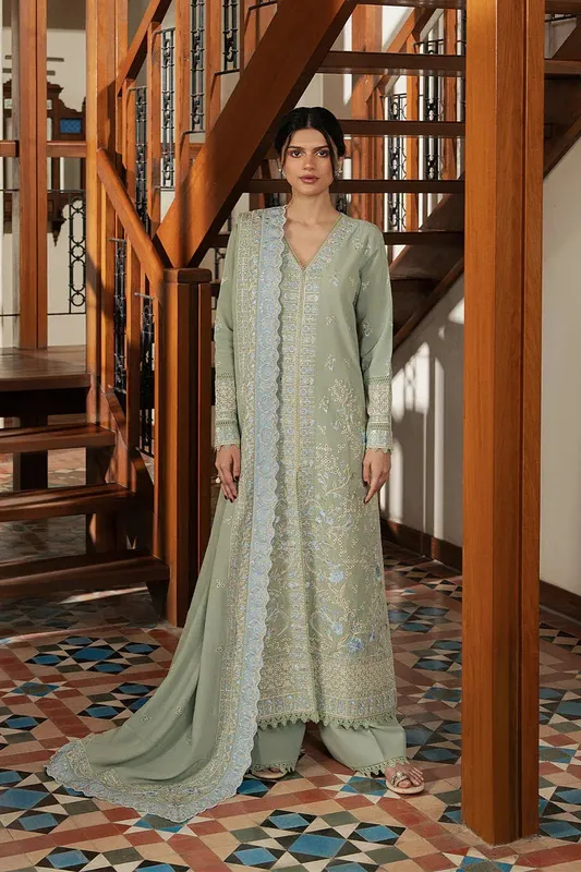 Afrozeh October Winter Pret 25 Ivory – view 1 – Poshaq