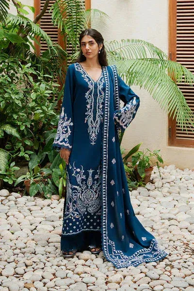 Afrozeh October Winter Pret 25 Ivory Velvet – view 1 – Poshaq