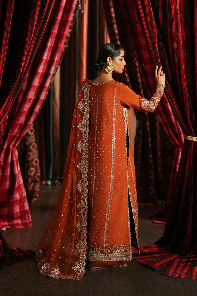 Afrozeh Divani Silk 25 Rust Raw Silk – view 2 – Poshaq