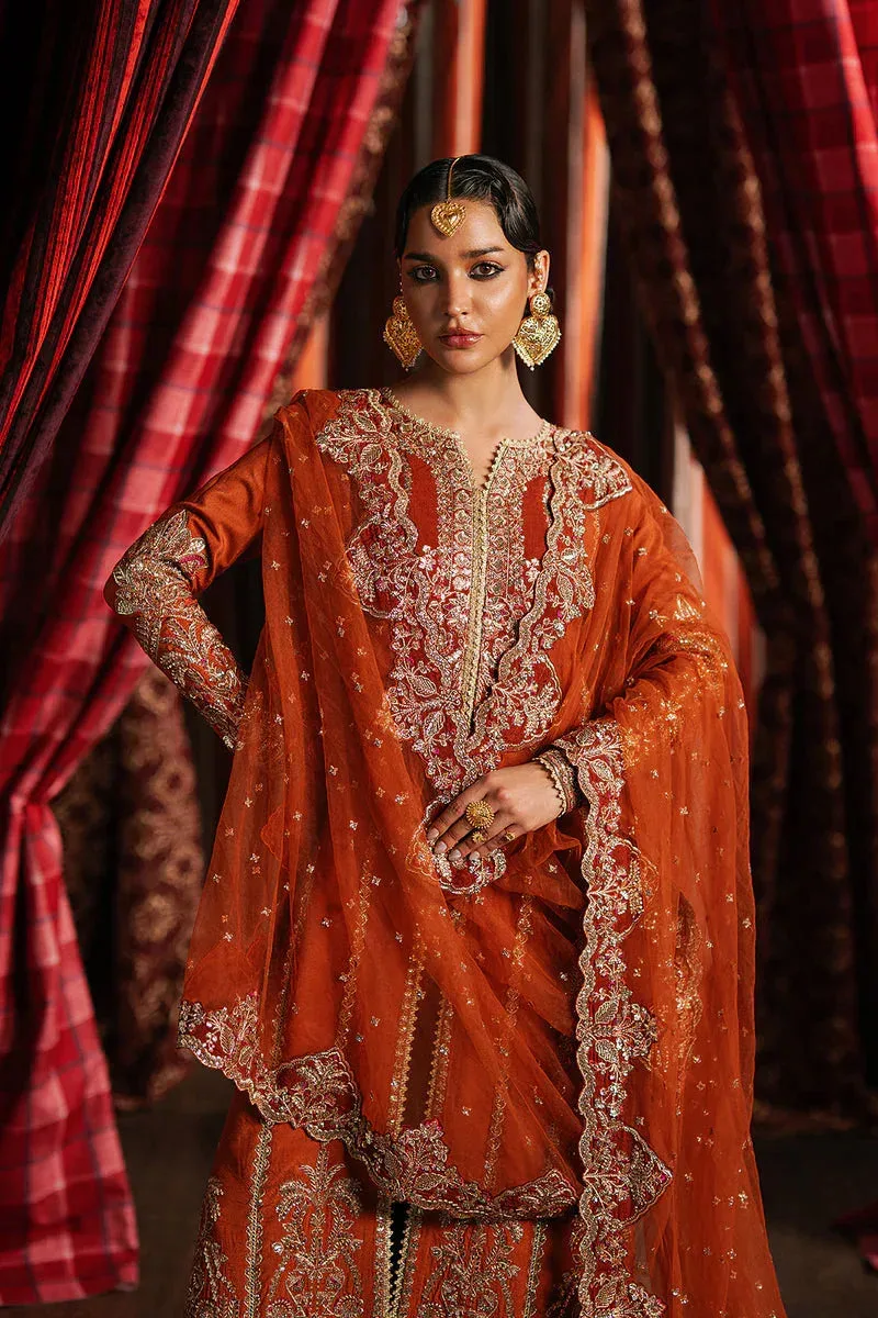 Afrozeh Divani Silk 25 Rust Raw Silk – view 4 – Poshaq
