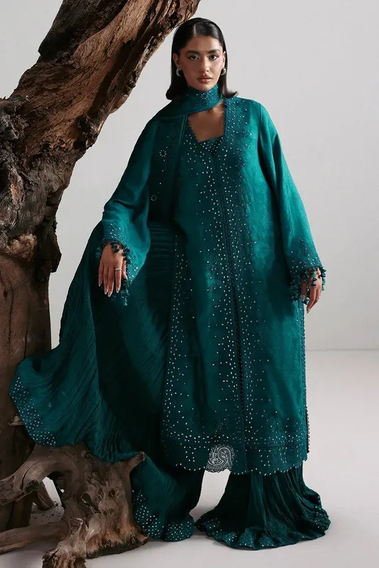 Afrozeh Slate Ready to Wear Teal – view 1 – Poshaq