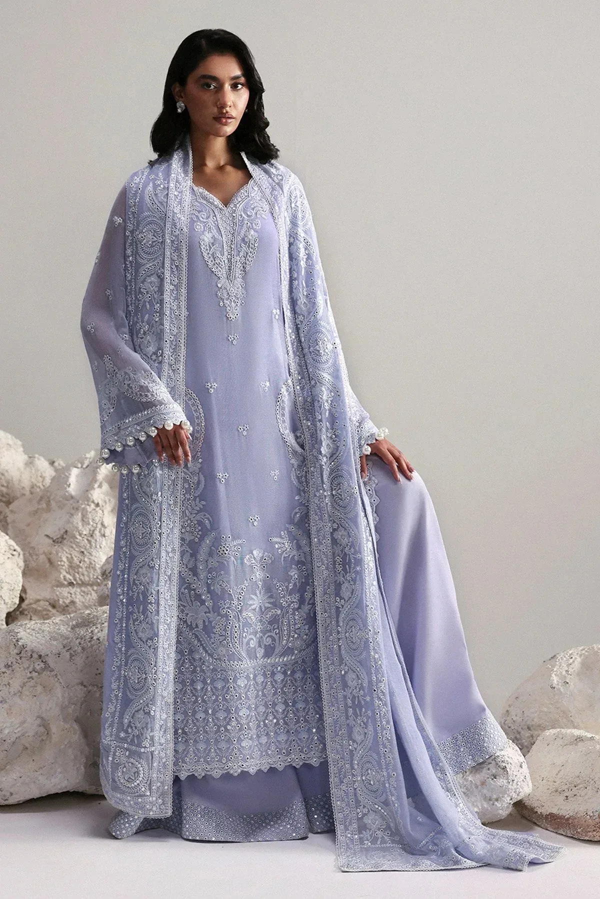 Afrozeh Slate Ready to Wear Lavender – view 1 – Poshaq