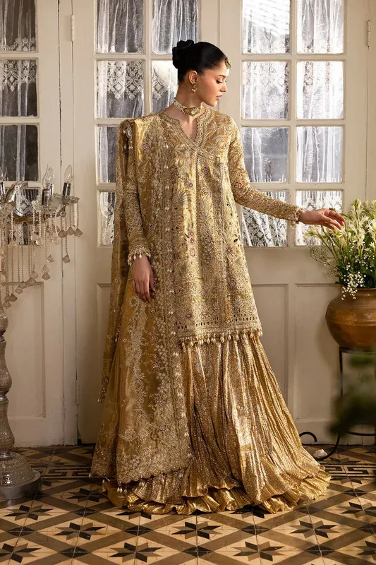 Afrozeh Dastangoi 25 Gold Tissue – view 1 – Poshaq