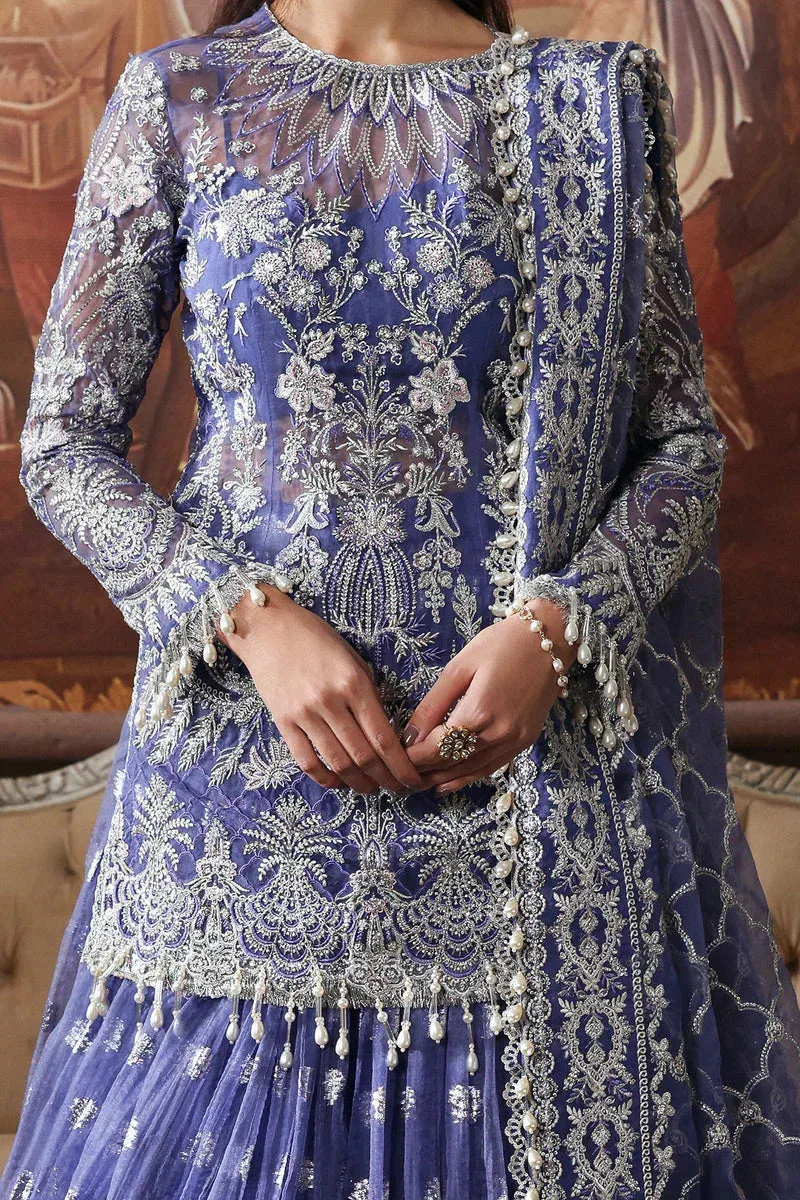 Afrozeh Dastangoi 25 Silver Raw Silk – view 3 – Poshaq