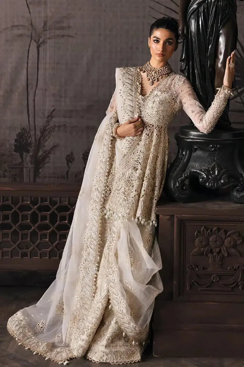 Afrozeh The Brides Edit 23 Raw Silk – view 3 – Poshaq