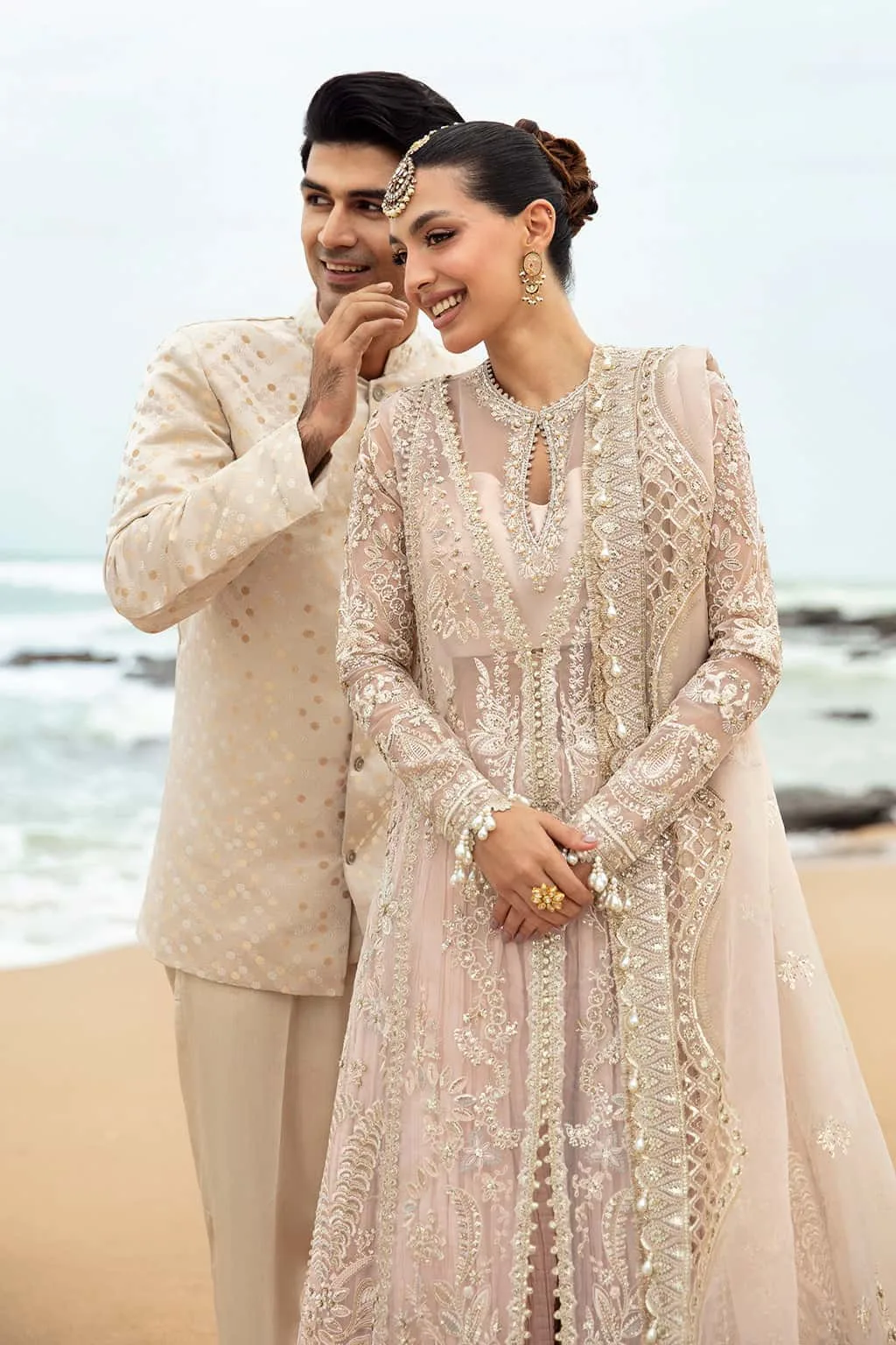 Afrozeh Dastangoi Wedding Formal'24 Tea Pink Raw Silk – view 2 – Poshaq