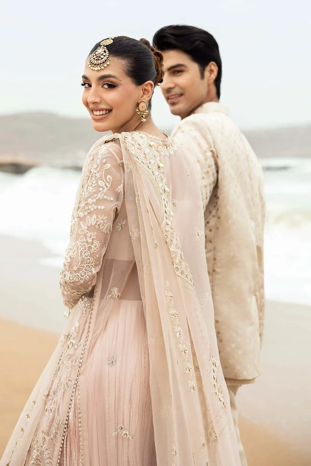 Afrozeh Dastangoi Wedding Formal'24 Tea Pink Raw Silk – view 7 – Poshaq