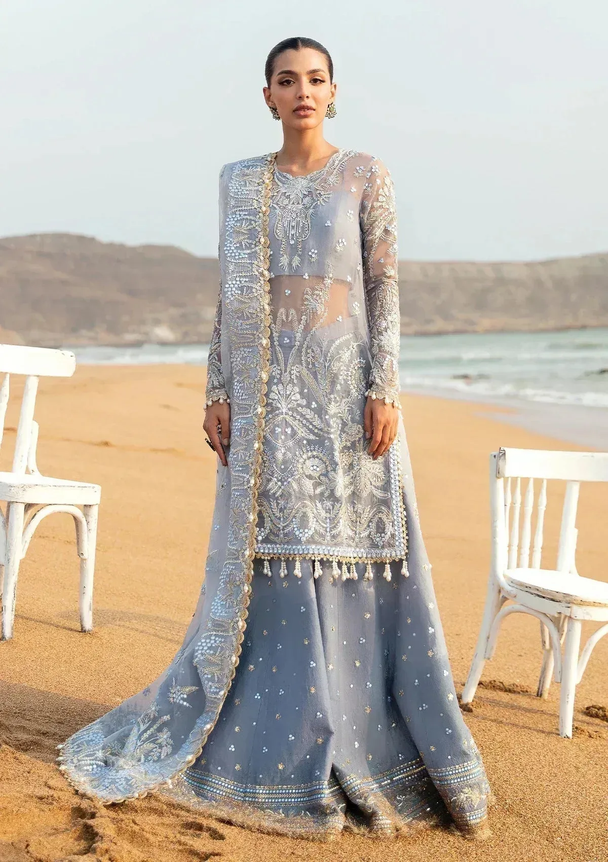 Afrozeh Dastangoi Wedding Formal'24 Black Raw Silk – view 1 – Poshaq