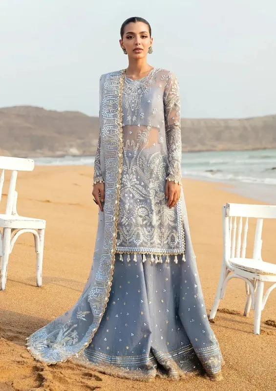 Afrozeh Dastangoi Wedding Formal'24 Black Raw Silk – view 1 – Poshaq