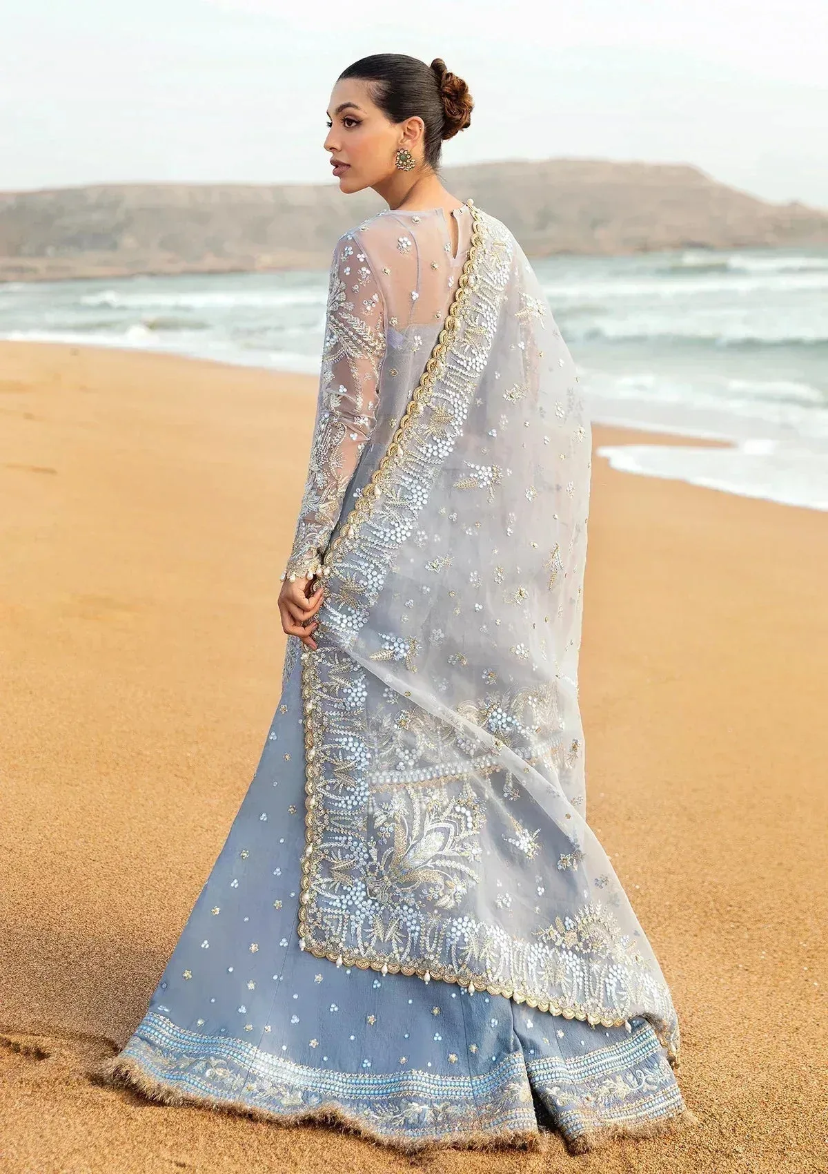 Afrozeh Dastangoi Wedding Formal'24 Black Raw Silk – view 2 – Poshaq