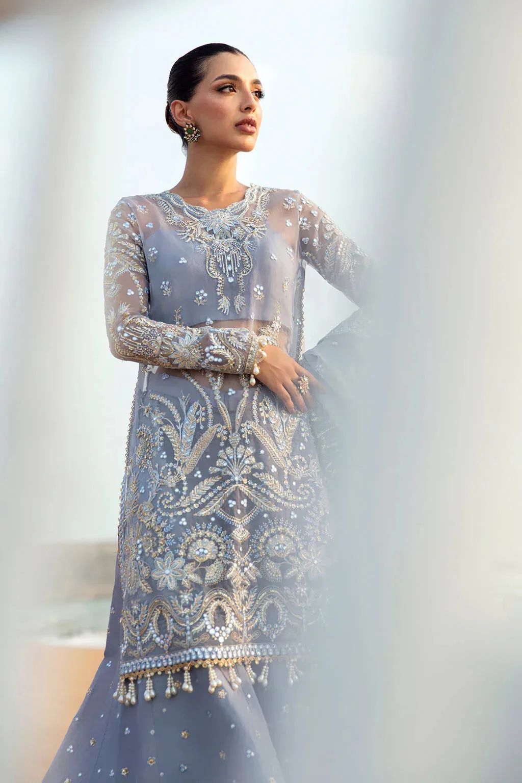 Afrozeh Dastangoi Wedding Formal'24 Black Raw Silk – view 5 – Poshaq