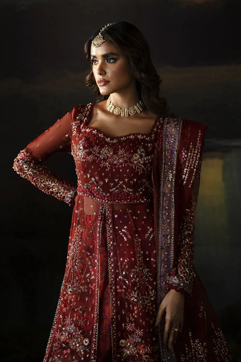 Afrozeh Hayat Wedding Formals 24 Organza – view 3 – Poshaq