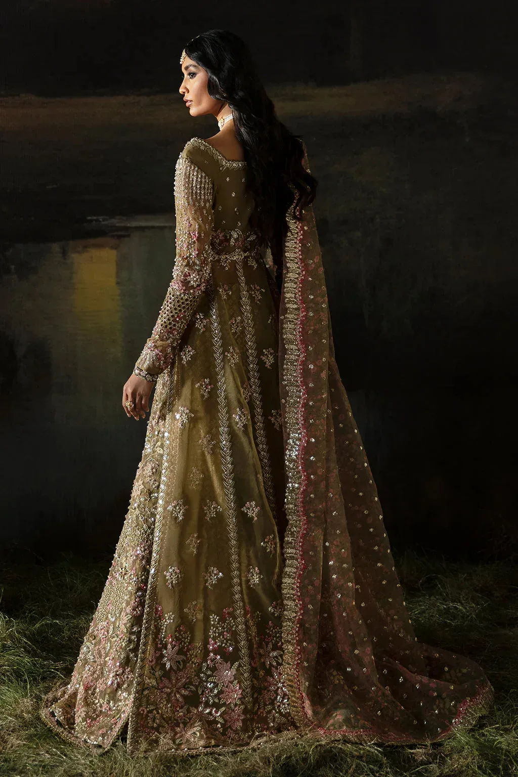 Afrozeh Hayat Wedding Formals 24 Raw Silk – view 2 – Poshaq