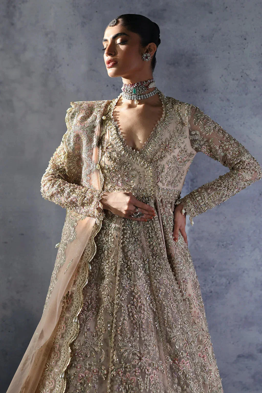 Afrozeh The Brides Edit 24 Organza – view 4 – Poshaq