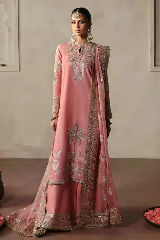 Afrozeh DIVANI SILK EDIT '25 Pink Raw Silk – view 1 – Poshaq