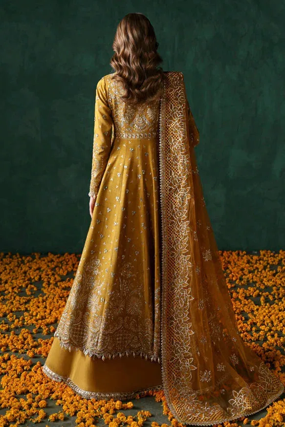 Afrozeh Divani Silk Edit 25 Gold Raw Silk – view 2 – Poshaq