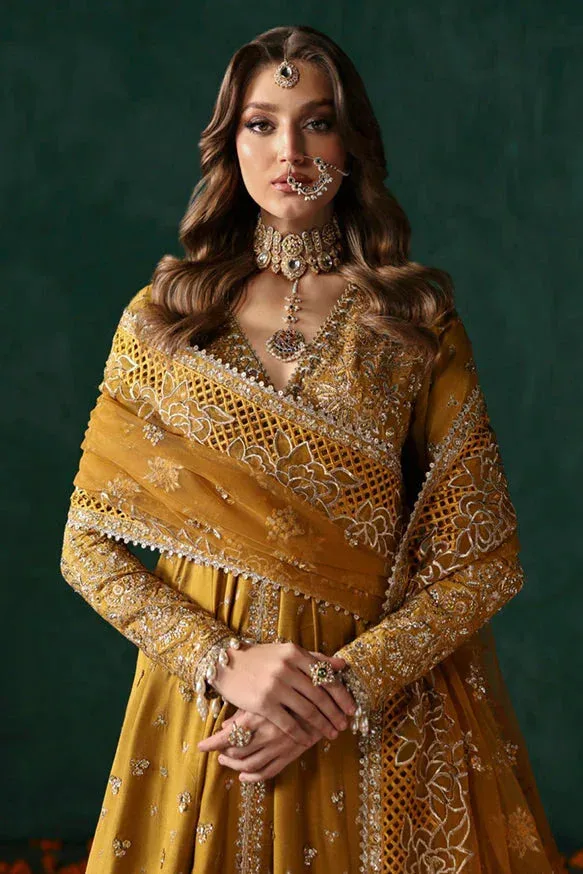 Afrozeh Divani Silk Edit 25 Gold Raw Silk – view 4 – Poshaq