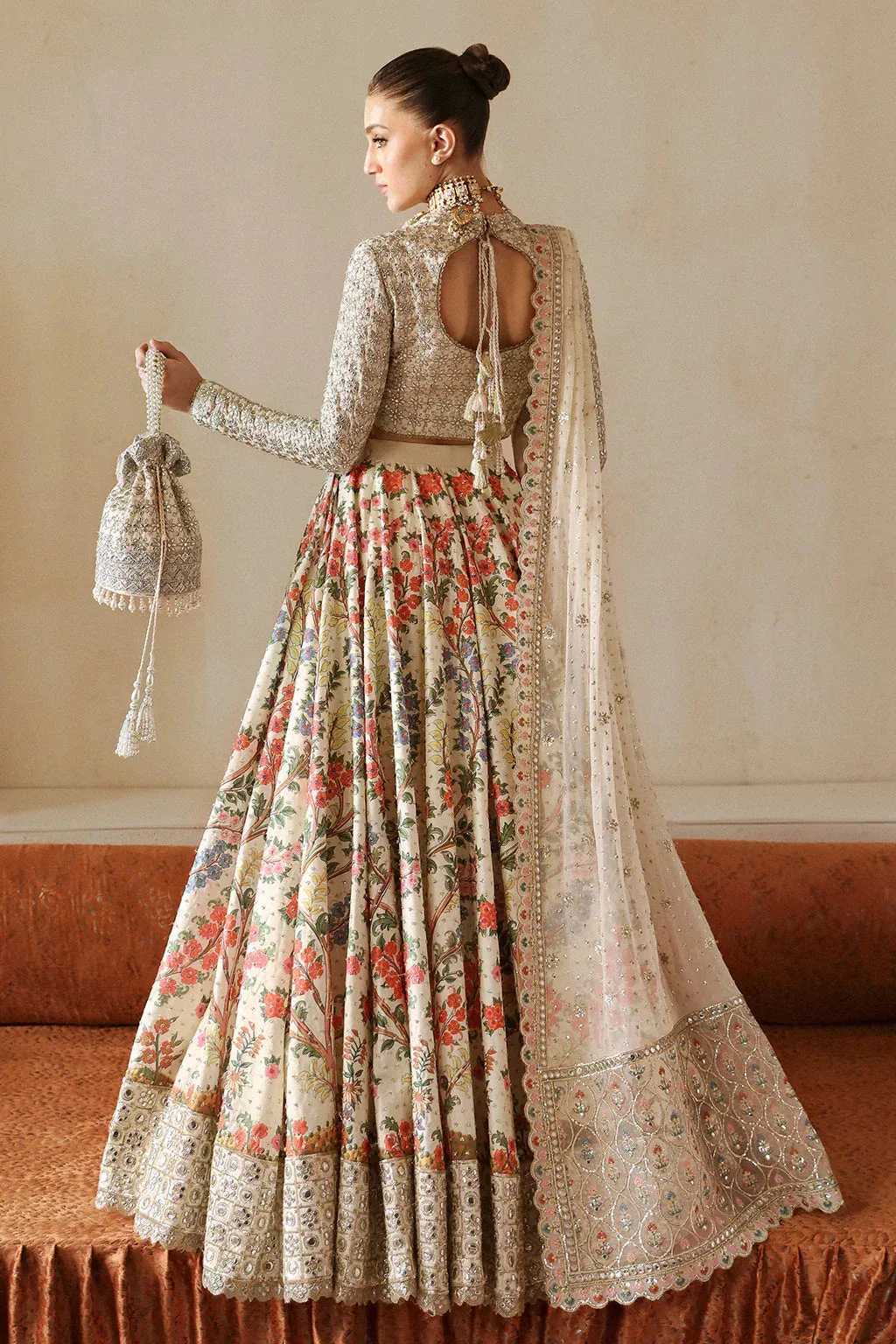Afrozeh Shehnai Wedding Formals 24 White Raw Silk – view 2 – Poshaq