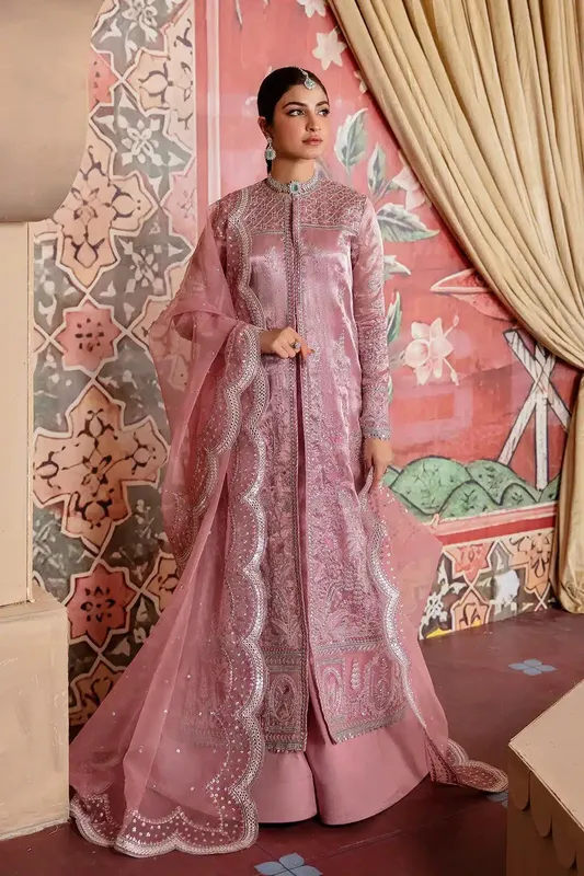 Afrozeh Shehnai Wedding Formals 23 Pink Net – view 1 – Poshaq
