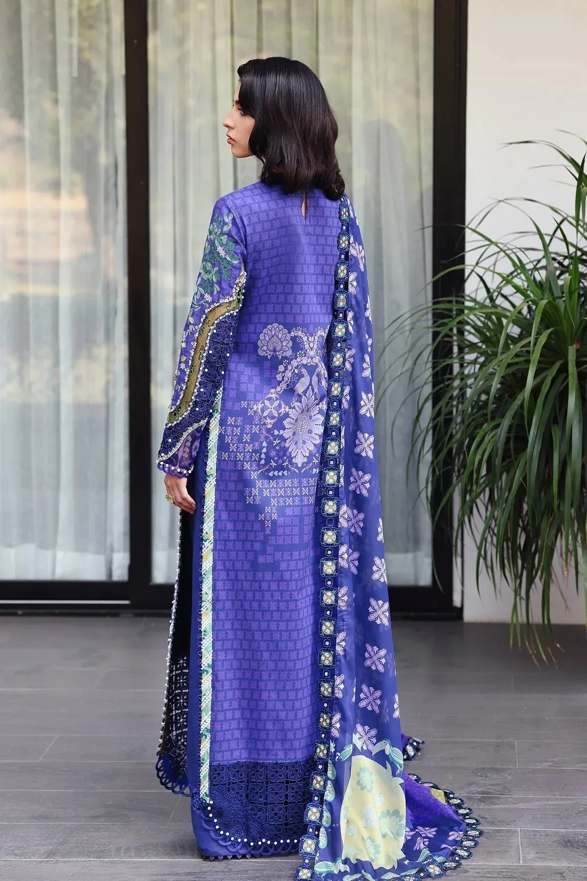 Afrozeh Lawn 25 Silver Lawn – view 2 – Poshaq