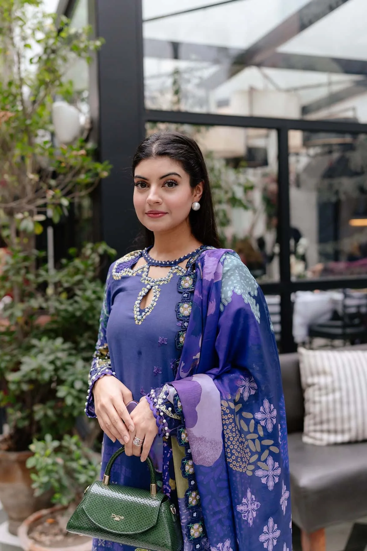 Afrozeh Lawn 25 Silver Lawn – view 3 – Poshaq