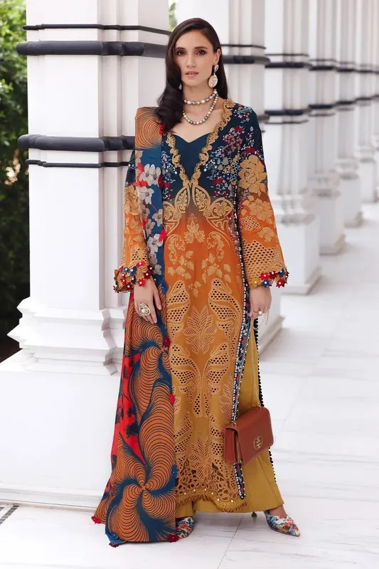 Afrozeh Lawn 25 Cotton – view 1 – Poshaq